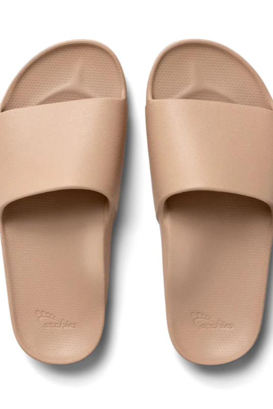 Arch Support Slides - Tan Front - Ella Where She Shops