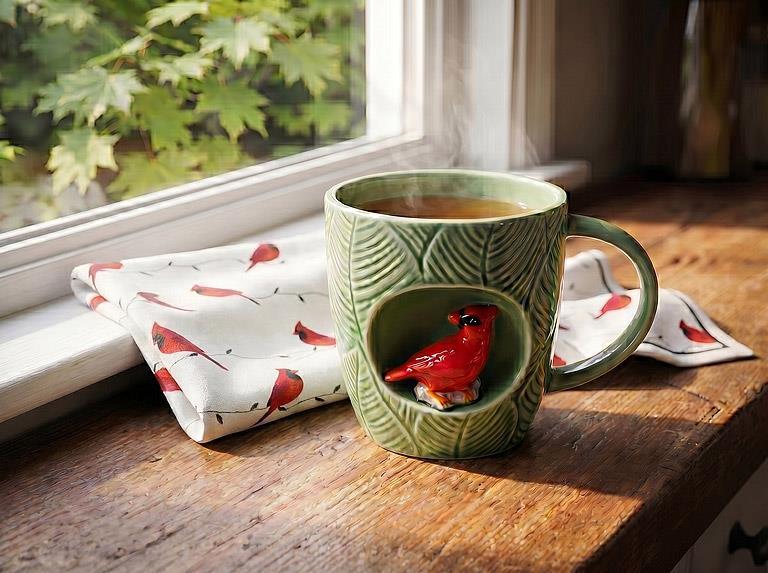 Abbott cardinal alcove mug styled on a windowsill