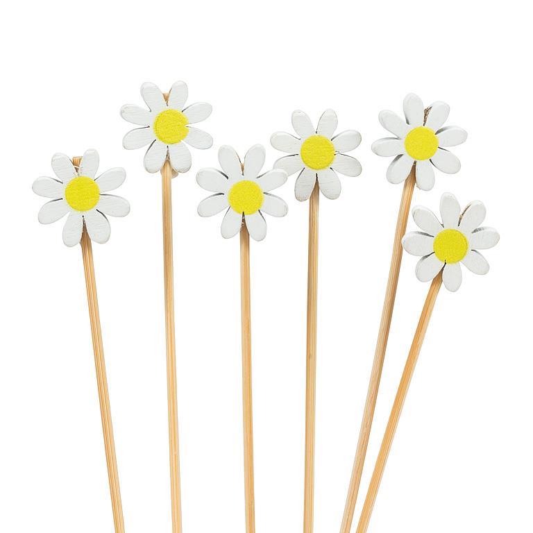 Abbott white daisy cocktail picks, 4.5 inches