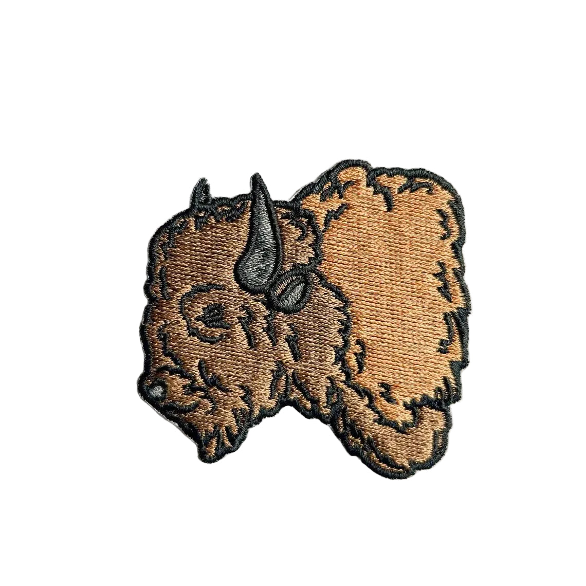 Patch of a bison head on a white background