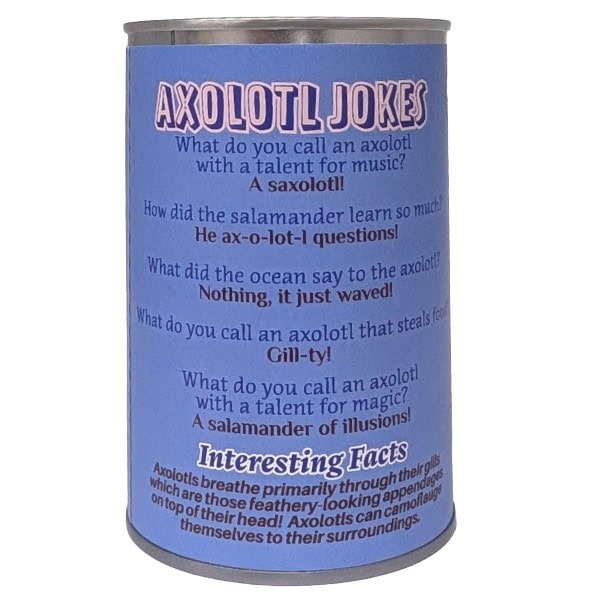 Canned Blue Axolotl plush in a can by Canned Gifts, view 2