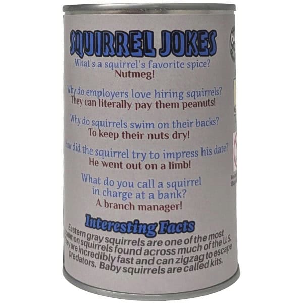 Canned Gray Squirrel plush in a can by Canned Gifts, view 2