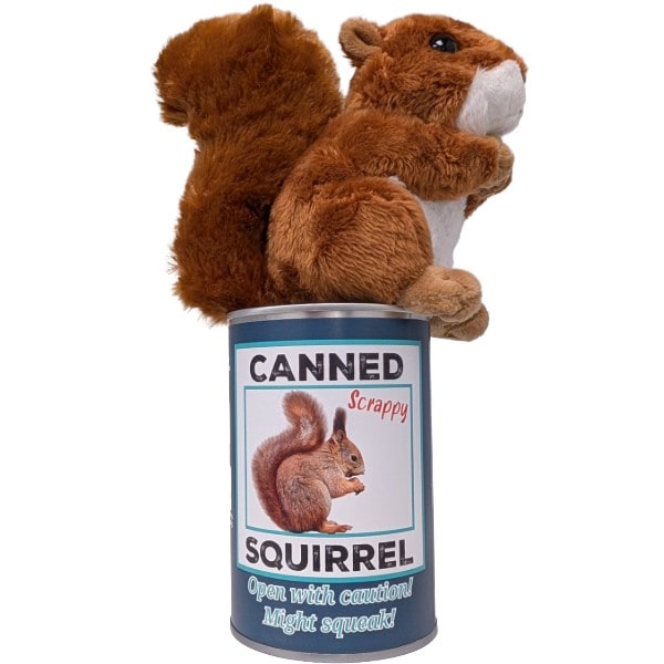 Canned Squirrel plush in a can by Canned Gifts, view 4