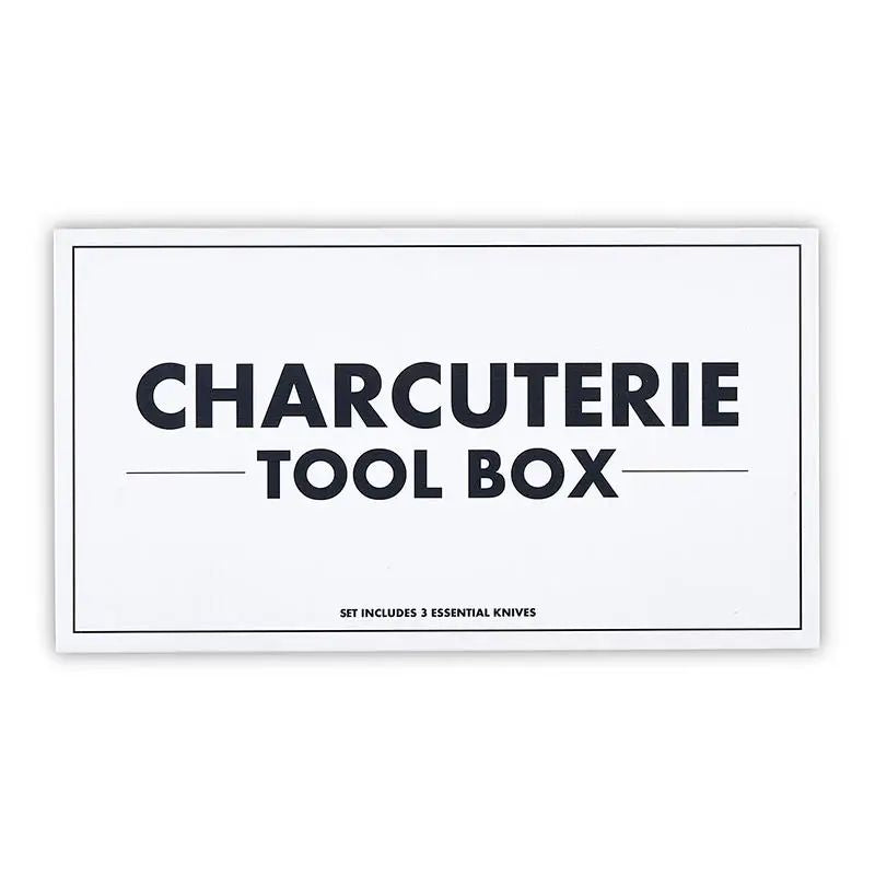 Framed artwork with 'Charcuterie Toolbox' text on a white background