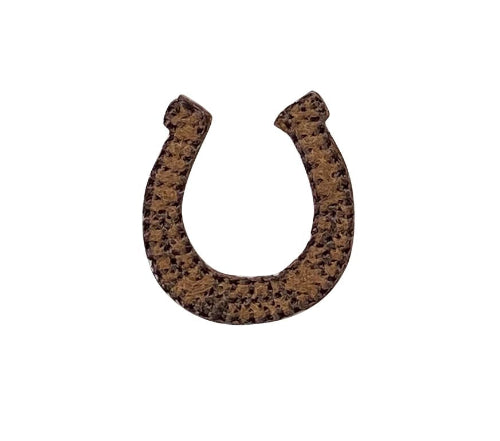 Embroidered mini brown horseshoe good luck iron-on patch
