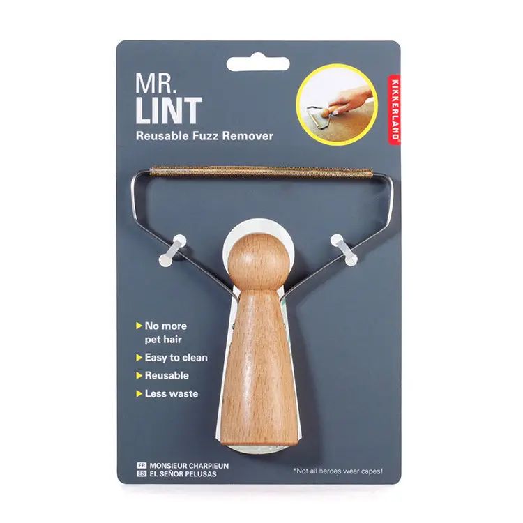 MR. LINT reusable fuzz remover on its packaging with branding details.