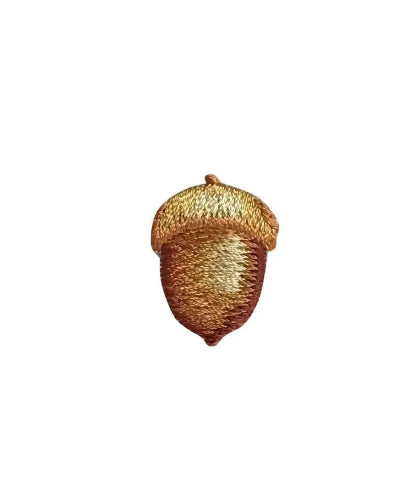 Embroidered single oak acorn autumn iron-on patch