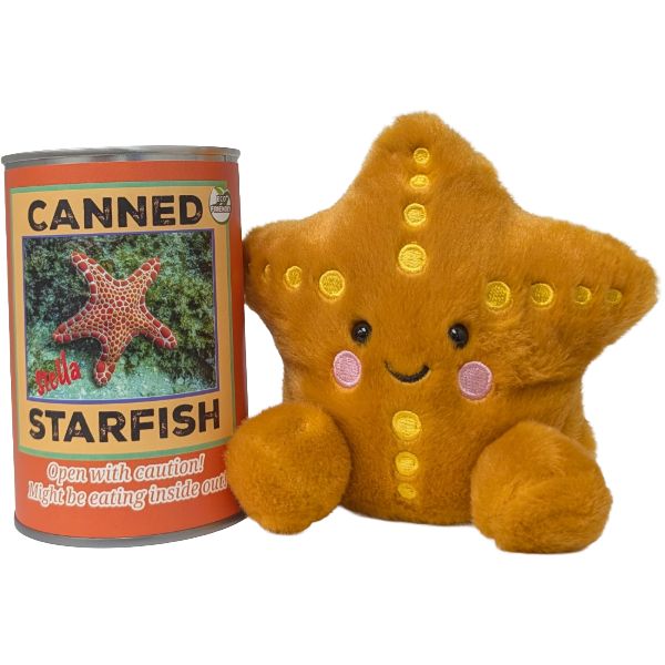 Canned Gifts Stella the Canned Starfish Plush in a can with foil lid