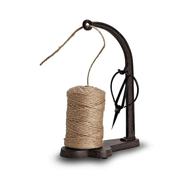 Abbott brown twine holder with scissors, 10 inches
