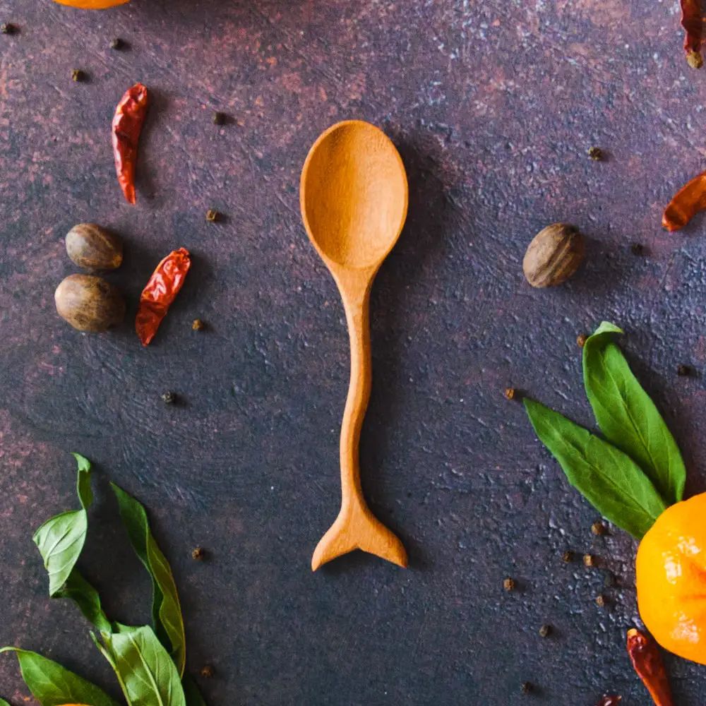 Vesper & Vine wooden whale tail spoon