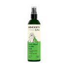 Bottle of Bocce's Spa 'Don't Shed On Me' spray for dogs on a white background