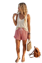 Checkered Woven Ruffle Hem Shorts Whitfield & Co.