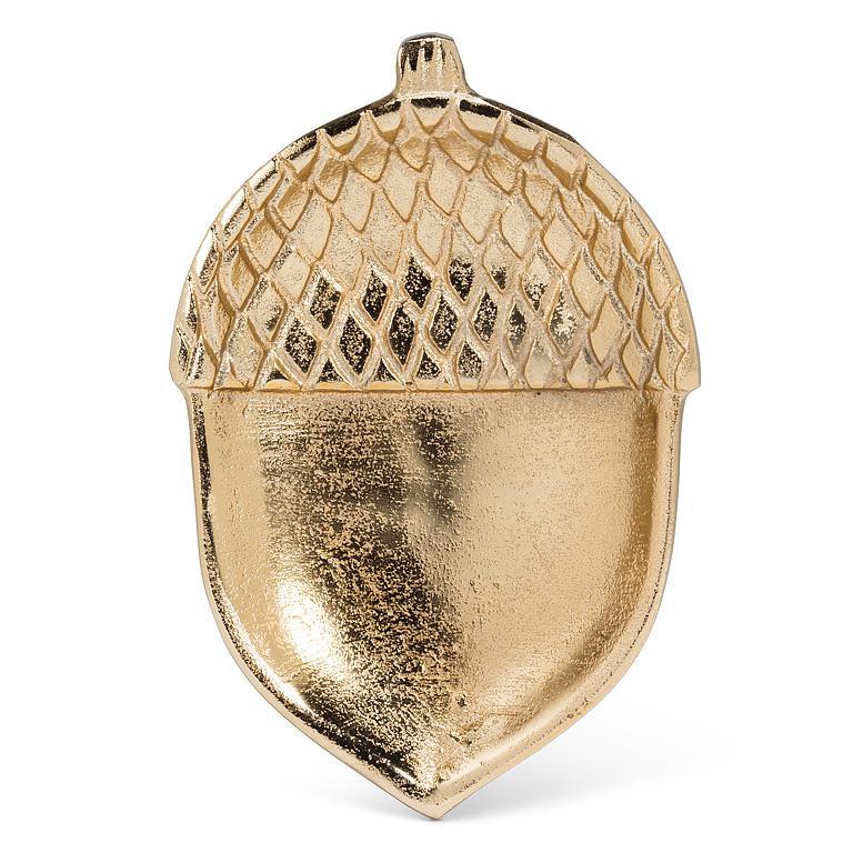 Abbott gold acorn flat tray, top view
