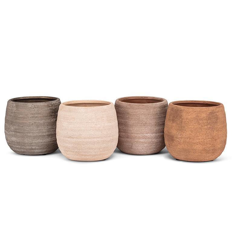 Abbott coarse texture planters in assorted earthy colors