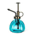 Abbott blue glass plant mister with brass pump, 6 inches