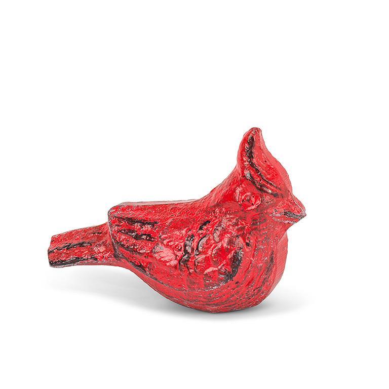 Abbott mini cast iron cardinal in antique red, side view