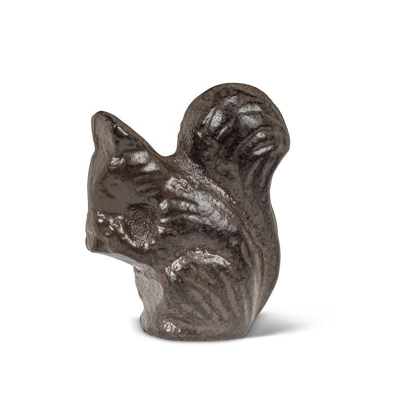 Abbott mini cast iron squirrel in dark brown, side view