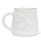 Abbott white mountain look mug, back view showing textured design