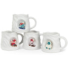 Abbott mountain look mugs with winter characters in the alcove