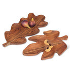 Abbott oak leaf wood dishes holding nuts
