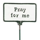 Abbott antique white plant sign reading Pray For Me