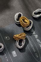 Air and Anchor Bound to Be rope knot sliders in gold and silver