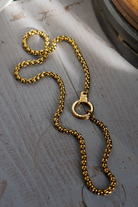 Air and Anchor Endgame chain necklace with cuff keeper in PVD gold