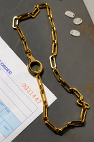 Air and Anchor Holding It All Together chain necklace with cuff keeper in PVD gold