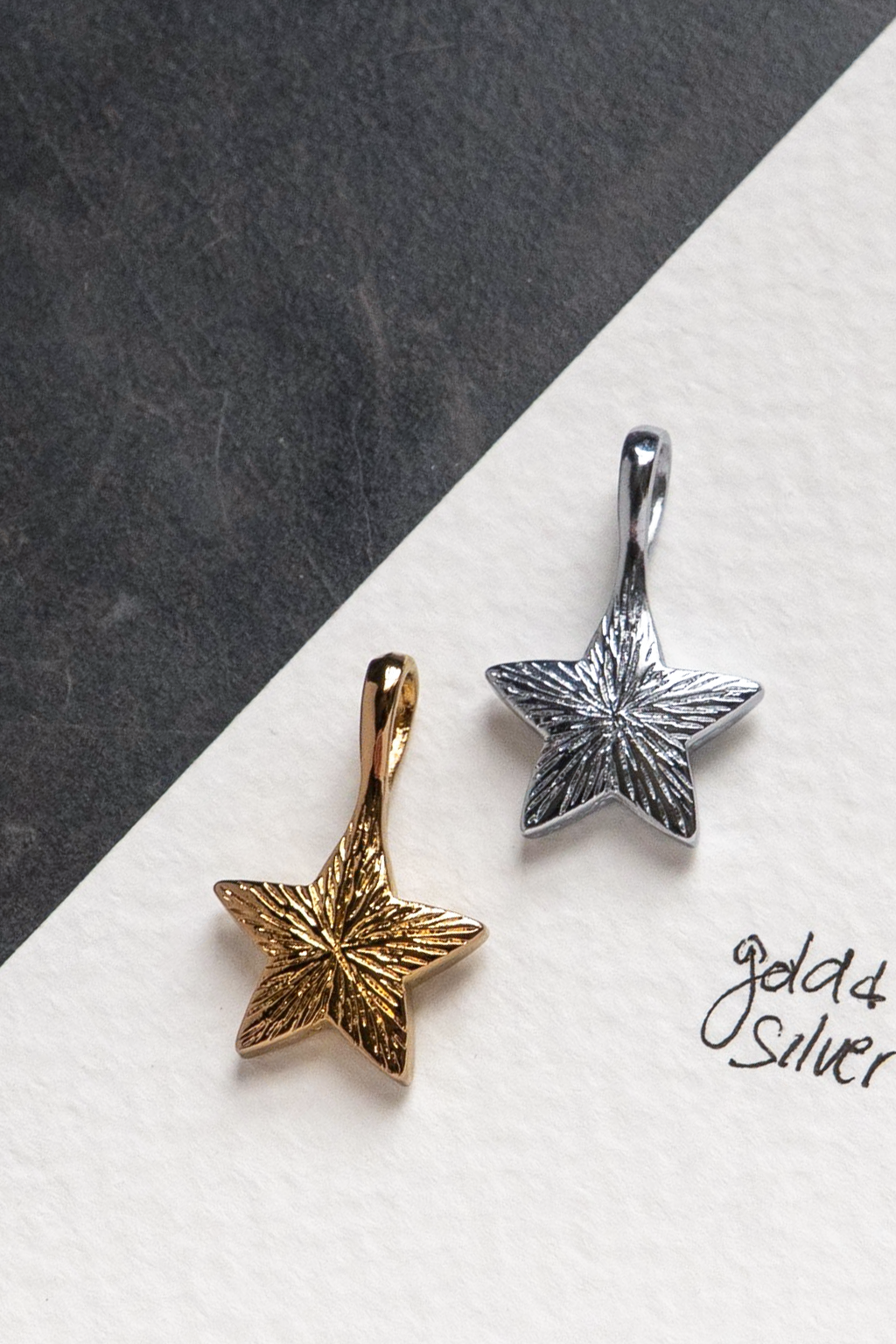 Air and Anchor Look Up Little Star pendants in gold and silver
