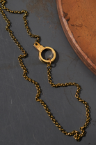 Air and Anchor Round Link Necklace with Cuff Keeper in PVD gold
