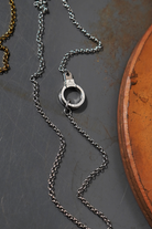 Air and Anchor Round Link Necklace with Cuff Keeper in polished stainless steel