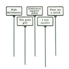 Abbott antique white plant signs, set of 5