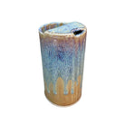 Bay Pottery handmade stoneware travel tumbler with attached lid and reactive drip glaze, 16 oz - view 1