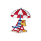 Embroidered beach umbrella with chair summer iron-on patch