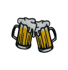 Embroidered clinking beer mugs cheers iron-on patch
