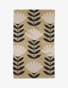 Floral patterned towel with beige background