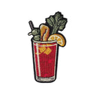 Embroidered Bloody Mary cocktail glass iron-on patch