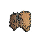 Patch of a bison head on a white background