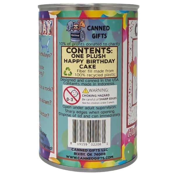 Canned Birthday Cake plush in a can by Canned Gifts, view 3