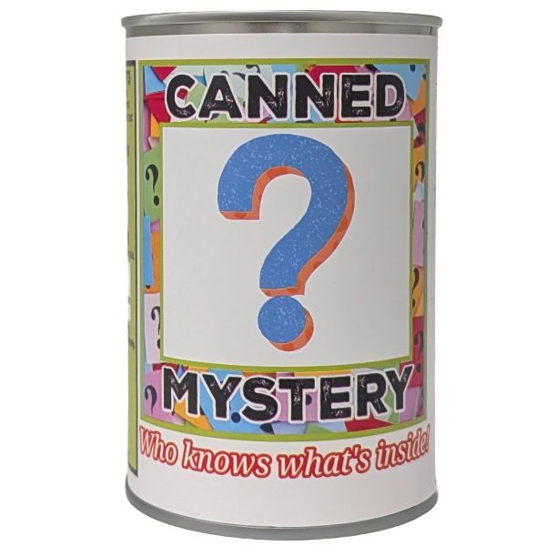 Canned Gifts Canned Mystery Plush in a can with foil lid