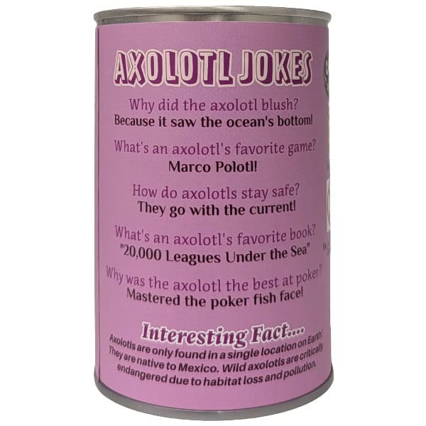 Canned Pink Axolotl plush in a can by Canned Gifts, view 2