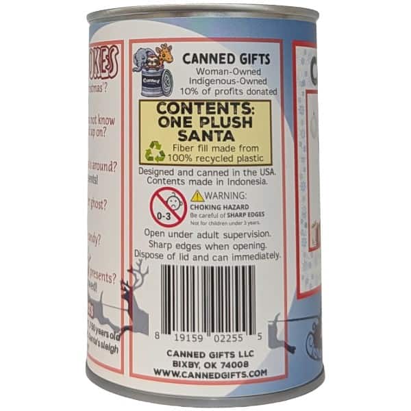Canned Santa plush in a can by Canned Gifts, view 3