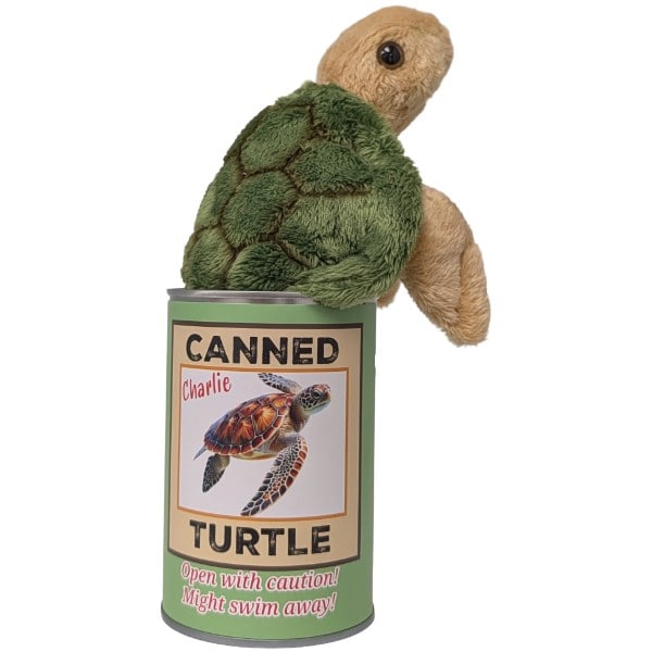 Canned Sea Turtle plush in a can by Canned Gifts, view 4
