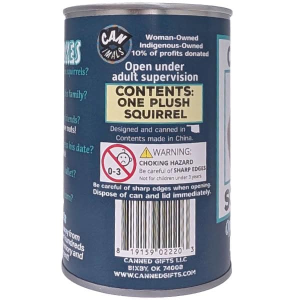 Canned Squirrel plush in a can by Canned Gifts, view 3