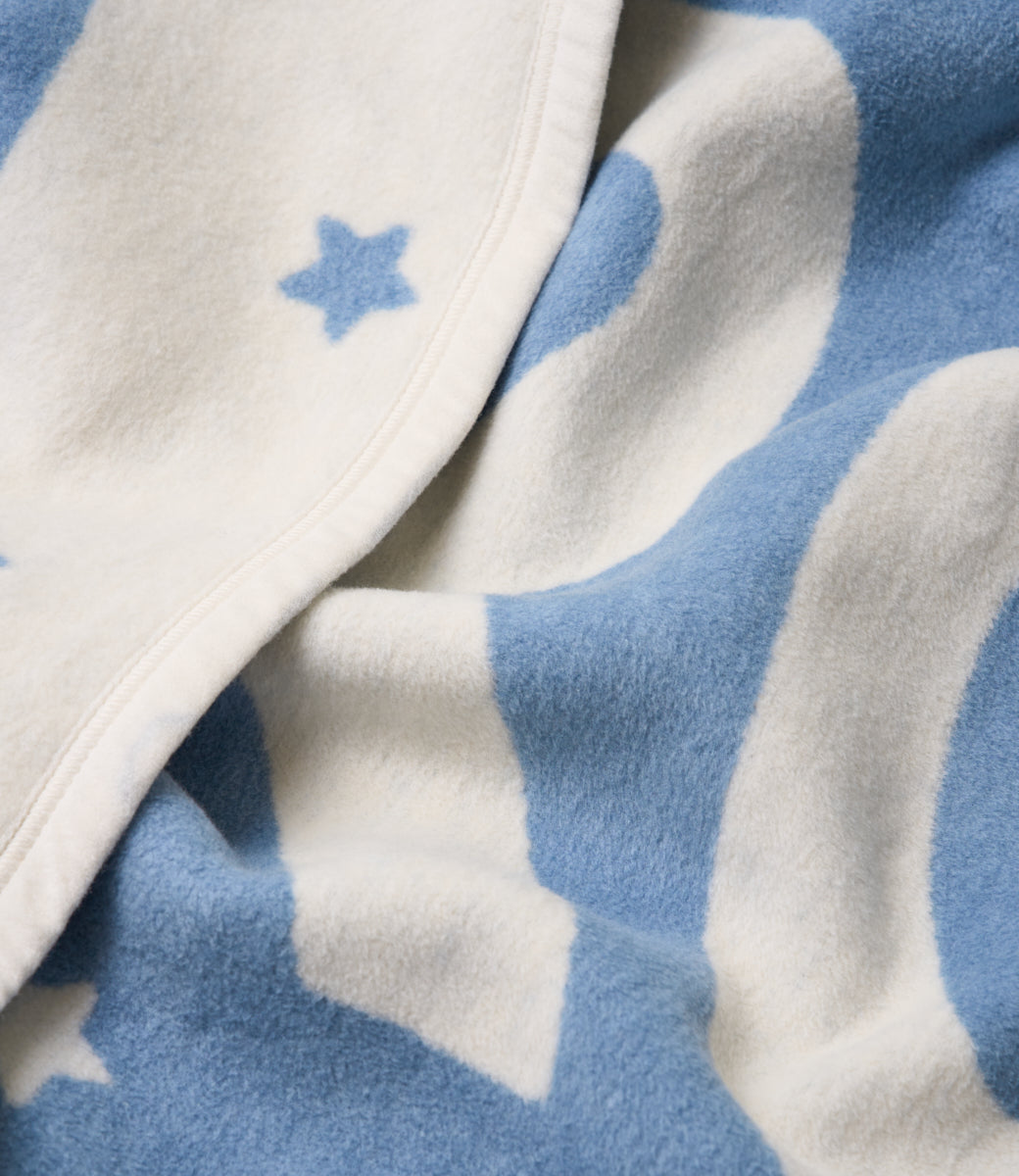 Close-up of the star pattern and soft knit on the Chappywrap Big Bro Midi Blanket