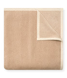 Chappywrap Harborview Herringbone Blanket in tan folded flat, showing the herringbone weave