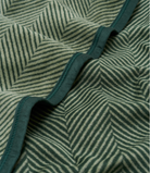 Close-up of the herringbone knit on the Chappywrap Harborview Herringbone Midi Blanket in Forest Green