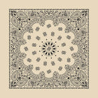 Contemporary Natural Paisley bandana from The Bandanna Company, folded flat