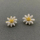 Daisy ear stud earrings, square product photo for Google Shopping.