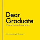 Book titled 'Dear Graduate' with yellow cover and black text
